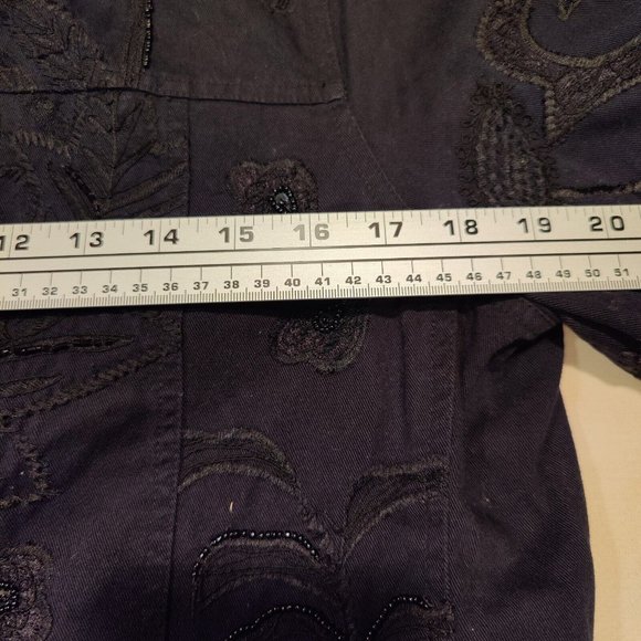 Laura Ashley Black Jean Jacket - Picture 3 of 12